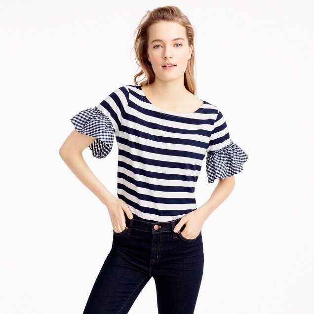 Ruffle-sleeve top | J.Crew US