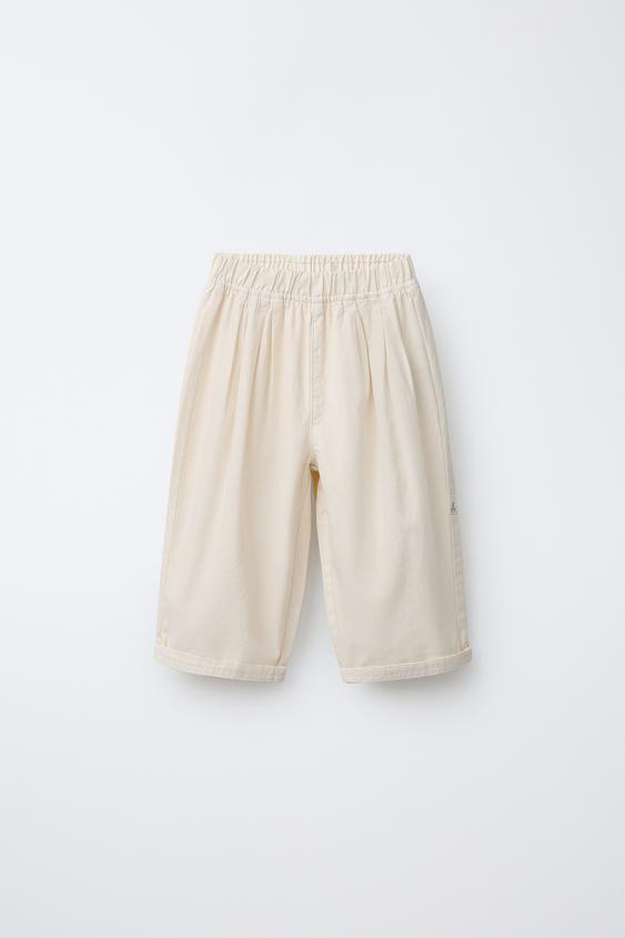 CANVAS BALLOON PANTS WITH LABEL | Zara US