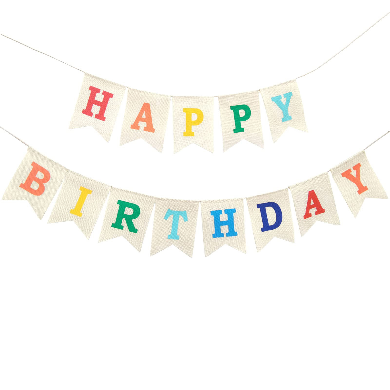 Colorful Happy Birthday Burlap Banner, Assembled Durable Birthday Party Decorations for Women Gir... | Amazon (US)
