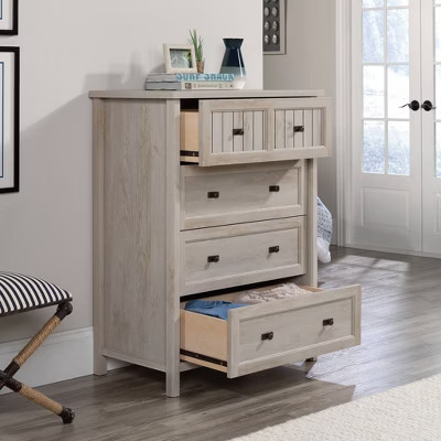 Costa 4 Drawer Chest Chalked Chestnut - Sauder: Storage Furniture for Bedroom, Smooth Metal Runners | Target