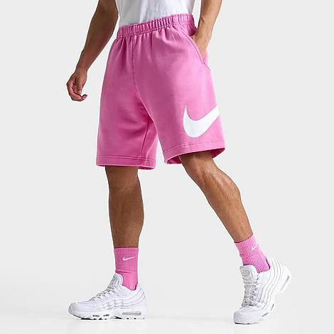 Nike Men's Sportswear Club Graphic Shorts in Pink/Playful Pink Size XS Cotton/Polyester/Fleece | Finish Line (US)