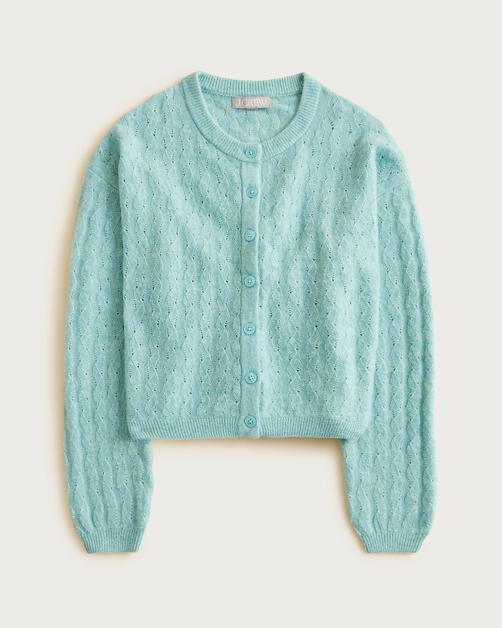 Supersoft pointelle bubble-hem cardigan | J. Crew US