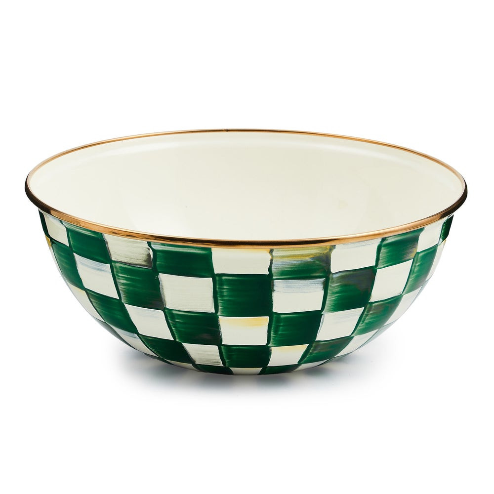 Emerald Check Medium Everyday Bowl | MacKenzie-Childs