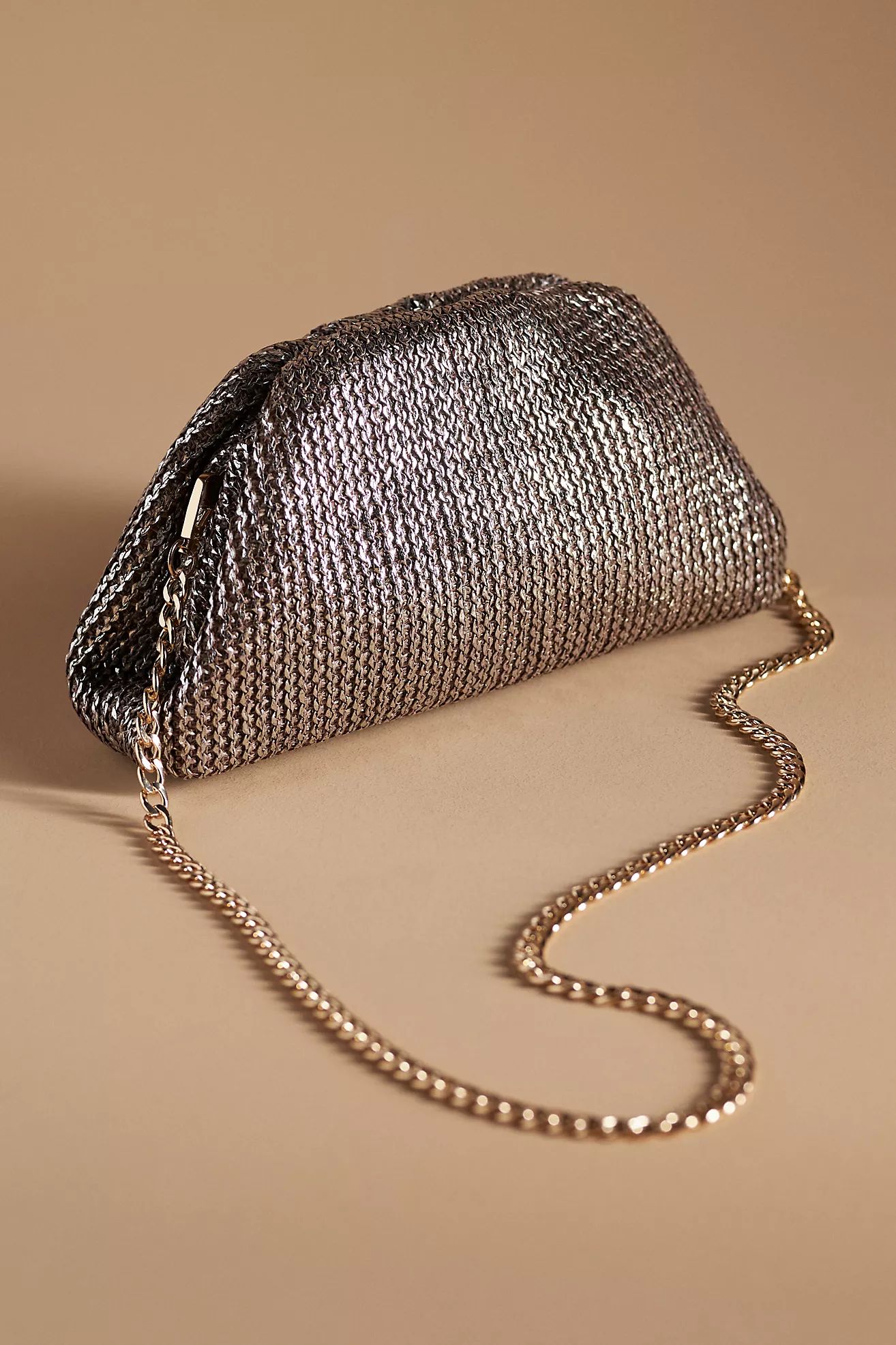 The Frankie Mini Clutch: Metallic Raffia Edition | Anthropologie (US)