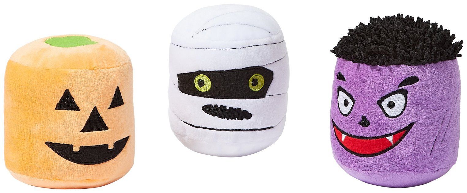 FRISCO Halloween Haunted Friends Plush Squeaky Dog Toy, 3 count - Chewy.com | Chewy.com