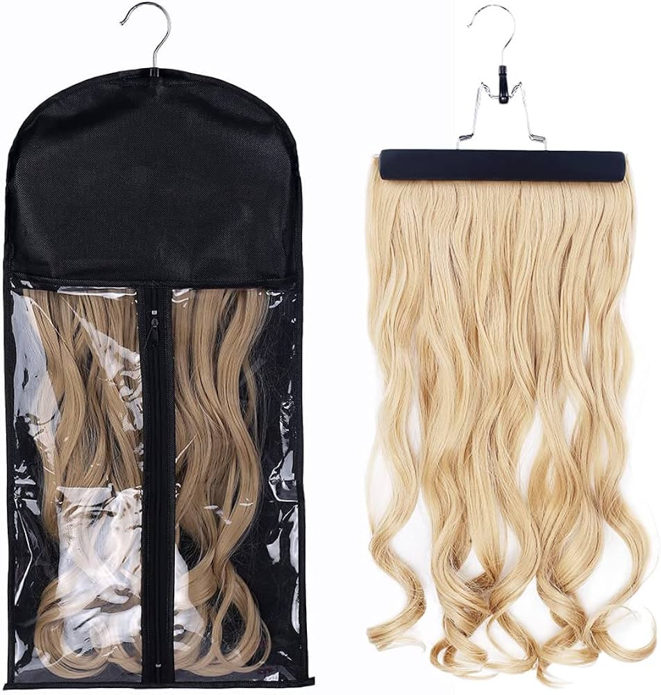 Hair Extensions Hanger with Storage Bag Hairpieces Storage Holder Wigs Carrier Case for Store Sty... | Amazon (US)