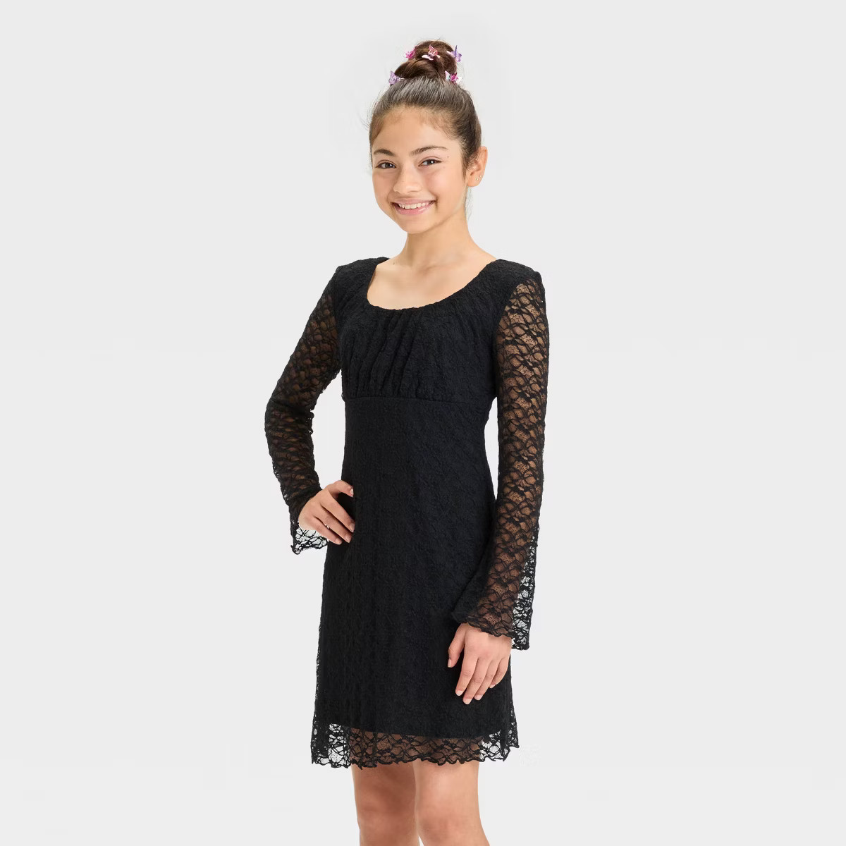Girls' Long Sleeve Lace Dress - art class™ | Target
