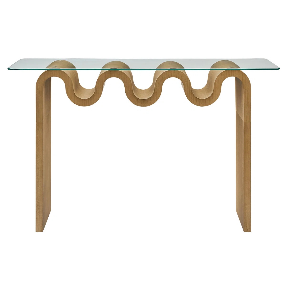 Ondine Glass Top 50" Console Table In Spiced Apple | Wayfair North America