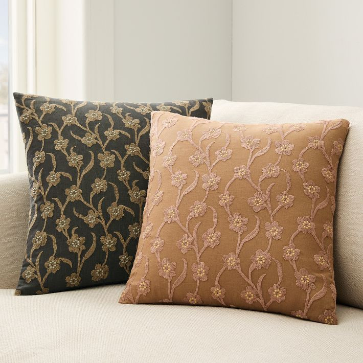 Winding Floral Vines Pillow Cover | West Elm (US)