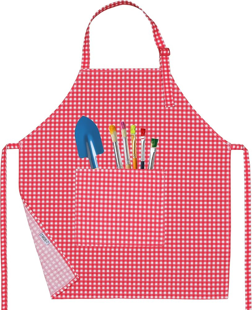 Kids Aprons for Cooking Waterdrop Resistant Aprons for Girl & Boy Toddler Apron for Painting, Gar... | Amazon (US)