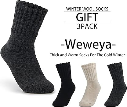Weweya Boot Socks for Women - Thick Winter Knit Warm Socks - Gifts for Women | Amazon (US)