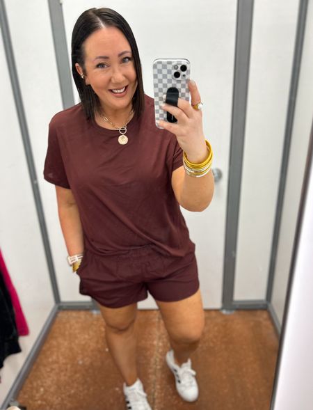 New athletic tops giving lululemon vibes at Walmart!  A few colors to choose from.  Limited online but my store had a lot in stock!  XXL in this one for a very oversized fit. XL would fit better. XL running shorts. Such nice quality but so affordable! 

#LTKSeasonal #LTKfindsunder50 #LTKmidsize