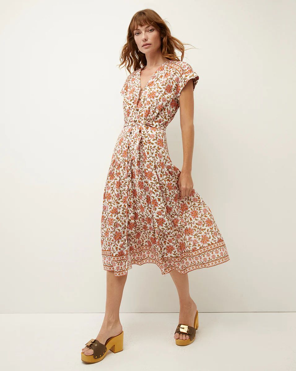 Lexington Floral Block-Print Dress | Veronica Beard