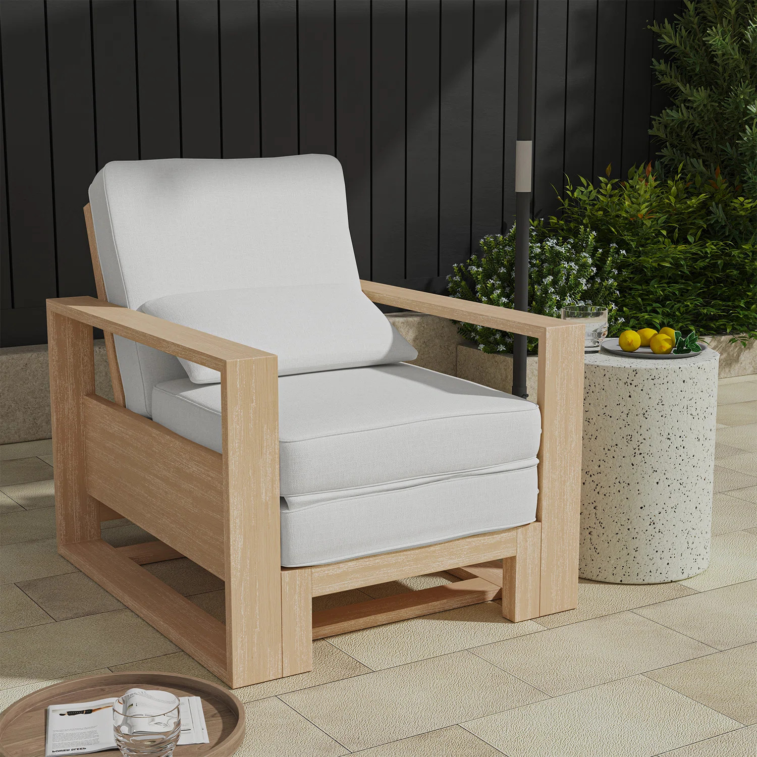 Darren Extendable Solid Wood Chaise Lounge with Lumbar Pillow | Wayfair North America