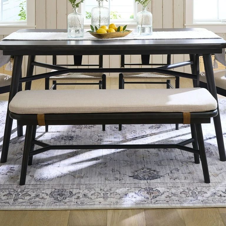 Better Homes & Gardens Springwood Dining Bench, Charcoal Finish | Walmart (US)