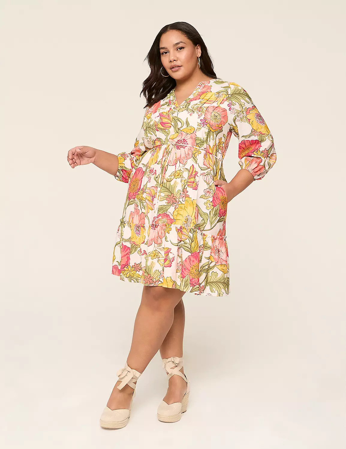 Pintuck-Detail Tie-Waist Dress | Lane Bryant (US)