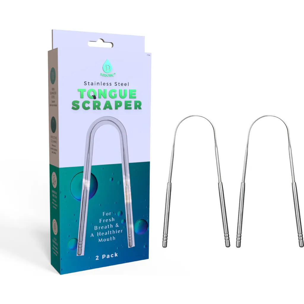 PURSONIC Stainless Steel Tongue Scraper in Silver at Nordstrom | Nordstrom