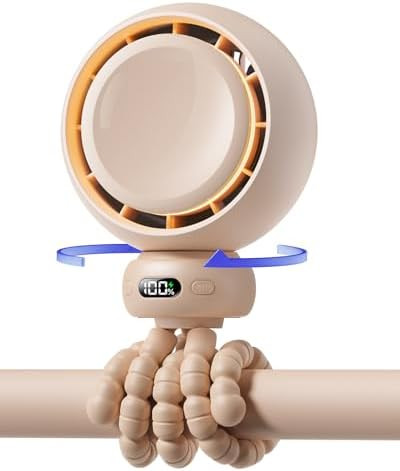 Mini Portable Stroller Fan – 60° Auto Oscillation, Quiet USB-C Rechargeable Baby Fan, 4 Speeds... | Amazon (US)