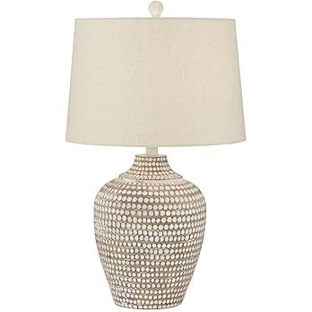 Alese Textured Dot Jug Table Lamp, Neutral Earth Finish, Cast Resin Construction, Oatmeal Linen R... | Amazon (US)