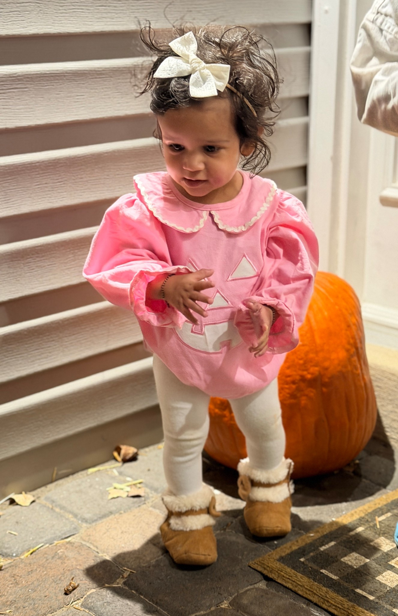 Prettiest  baby girl onsie with pumkin print. Halloween baby onsie, Linked the non slip tights and cute baby girl snow boots

#LTKSeasonal #LTKKids #LTKBaby