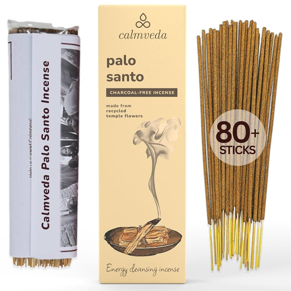 Holy Palo Santo Incense Sticks - 80 Charcoal Free Incense, Made from Upcycled Flowers | Cleansing... | Amazon (US)