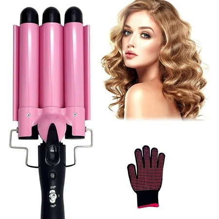 3 Barrel Curling Iron 25mm 1-Inch Crimper Hair Iron Temperature Adjustable Hair Crimper Ceramic Tour | Walmart (US)