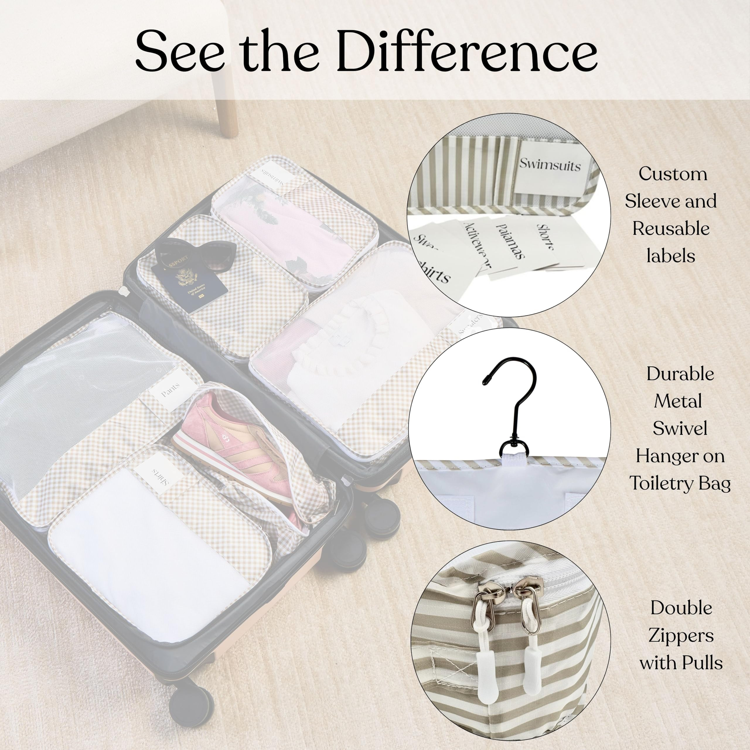 9 Set Packing Cubes - Suitcase Organizer, Cute Packing Cubes, Travel Bags Organizer for Luggage w... | Amazon (US)