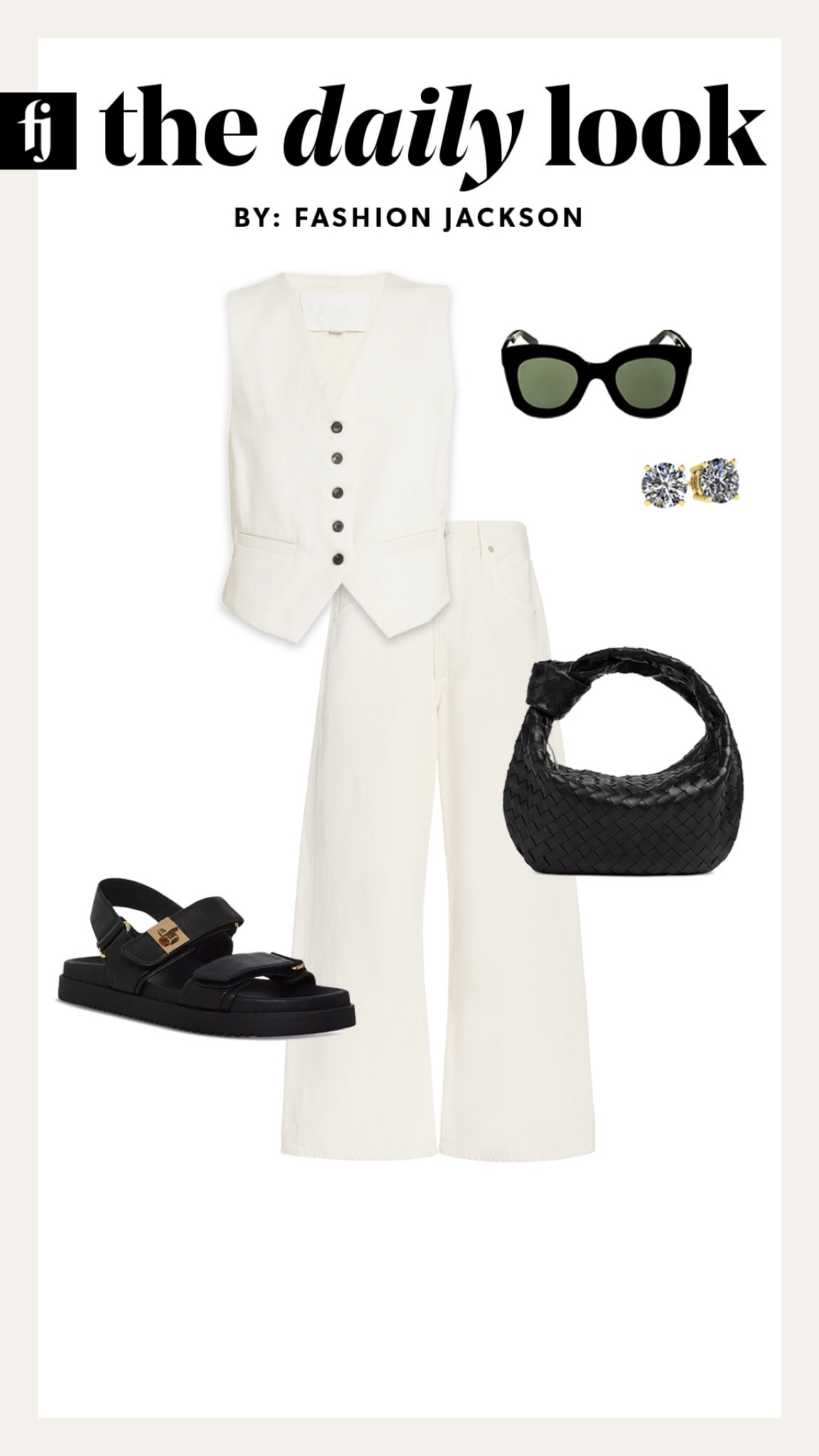 White vest, white jeans, black dad sandals, outfit idea #whitejeans #sandals #outfitidea 

#LTKstyletip #LTKshoecrush #LTKunder100