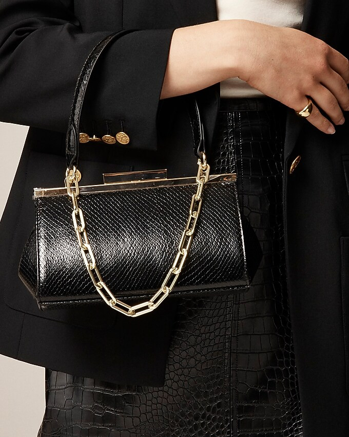 Structured three-in-one bag in crinkle Italian leather | J. Crew US