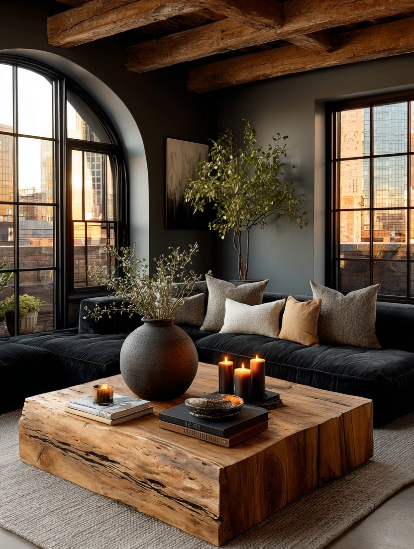 Moody homes are making a major comeback in 2026.

Deep charcoal walls. Rich navy seating. Warm layered lighting. Natural textures.

But do you know what truly grounds a moody room?

A substantial wooden coffee table.

Not a small decorative table that disappears into the room. An oversized table with presence. A table that anchors the entire space.

Just imagine this room without it.

The deep charcoal walls create drama. The navy sofa creates comfort. But it's the natural wood that brings balance. It softens the darker tones, introduces warmth, and creates the grounding energy that makes a room feel inviting rather than overwhelming.

At Elegant & Driven, we often say that wood is one of nature's greatest design tools. It works with every style, every color palette, and every season.

Want to take the look one step further?

Add an oversized indoor tree or a sculptural planter. The greenery brings life to the darker palette and creates the perfect contrast against the charcoal walls and rich furnishings.

✨ Moody walls for drama.
✨ Natural wood for grounding.
✨ Greenery for balance.

That's how you create a room that feels bold, elegant, and effortlessly welcoming.

Which caught your eye first—the oversized coffee table, the moody walls, or the statement tree?

#CoffeeTableDecor #MoodyHomeDecor #ElegantAndDriven #OrganicModern #InteriorDesign 

 #LTKHome