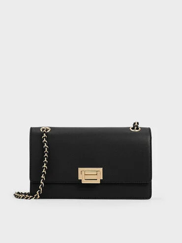 Black Everline Braided-Strap Shoulder Bag | CHARLES & KEITH UK | Charles & Keith UK