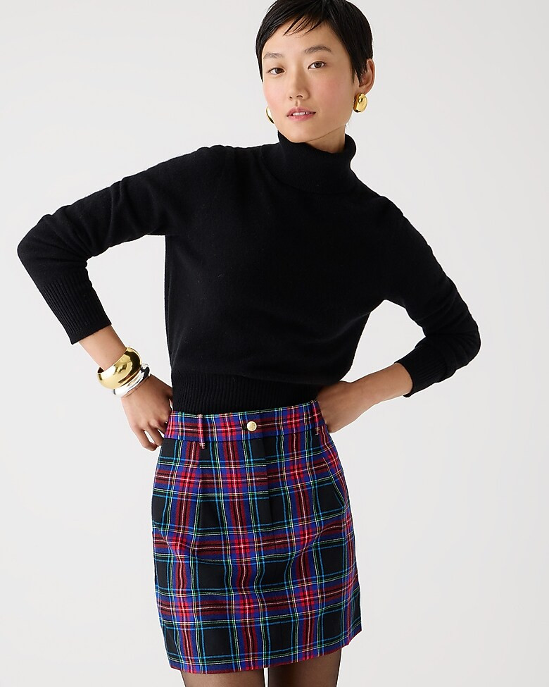 Trouser mini skirt in Stewart tartan | J. Crew US