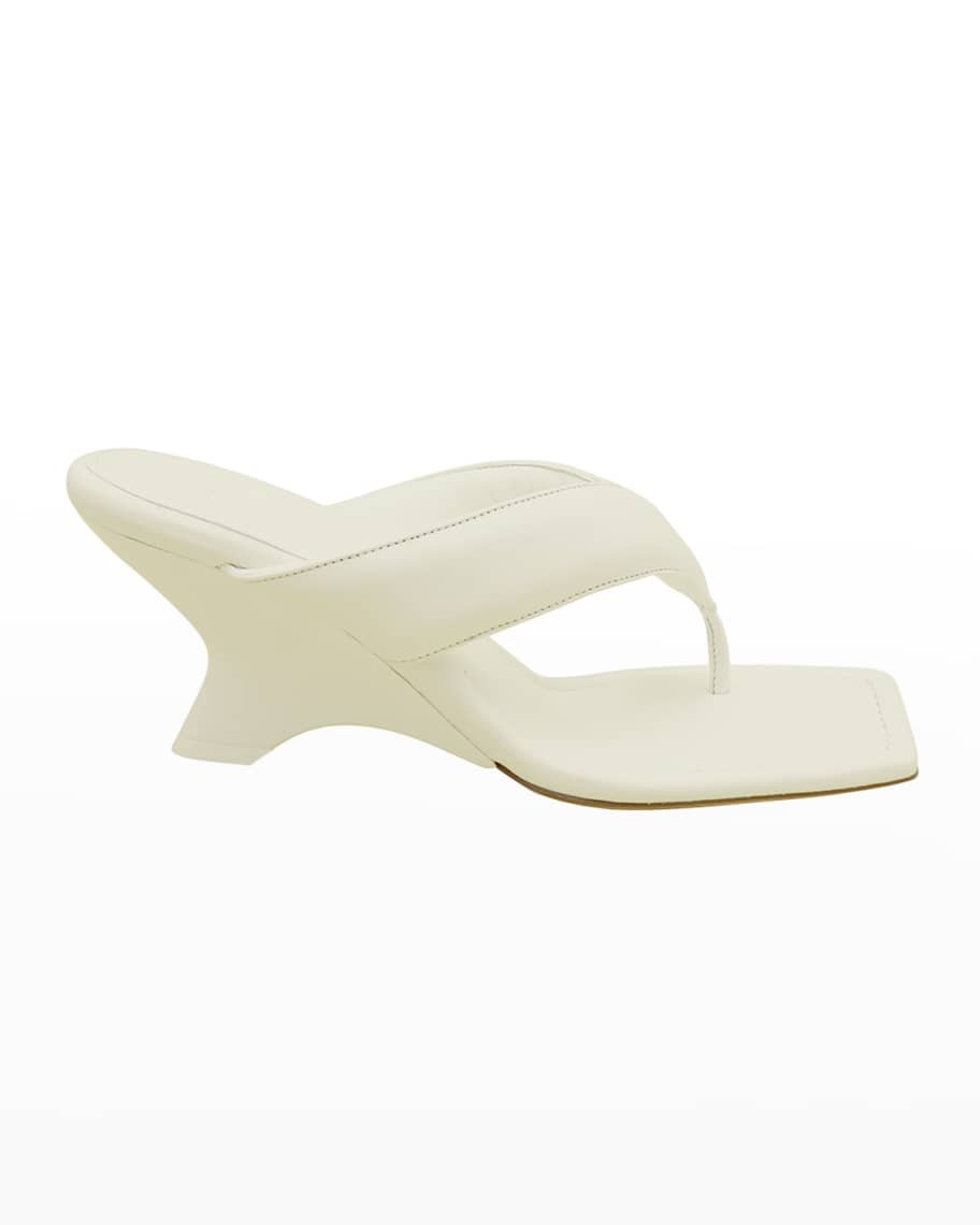 Gia Borghini Gia 6 Cantilevered Wedge Square Thong Sandals | Neiman Marcus