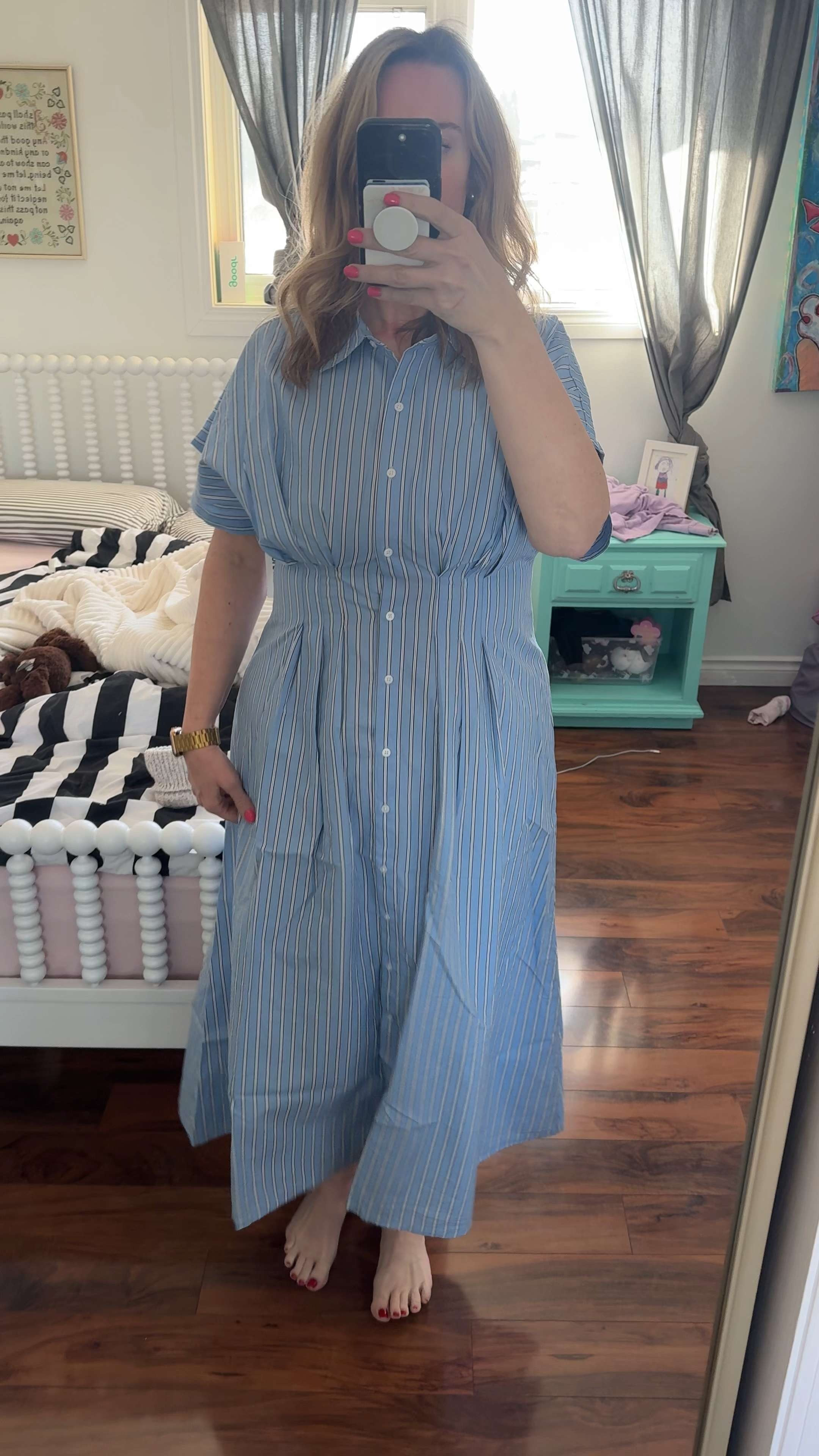 Gap dress is great for spring. I am a teacher and  will be wearing this to school.  I am 5"9 and this is a large Tall. I might size up to an XL as the rib cage is pulling a little bit.  

 #LTKcanada #LTKmidsize #LTKplussize