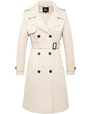 FARVALUE Women's Long Trenchcoat Double Breasted Trench Coat Water Resistant Classic Peacoat with... | Amazon (US)