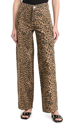 Damson Madder Women's Leopard Cargo Trousers, Leopard, Print, Brown, 6 | Amazon (US)