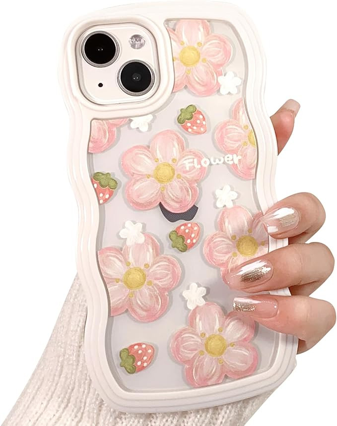 NITITOP Compatible for iPhone 13/ iPhone 14 Case Cute Curly Wave Frame Shape Shockproof Soft TPU ... | Amazon (US)