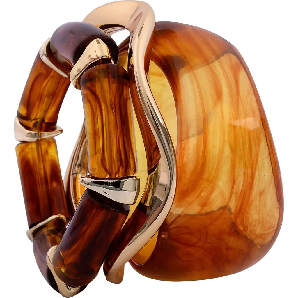 SAACHI Set of 3 Wavy Resin Bangle Bracelets in Brown at Nordstrom Rack | Nordstrom Rack