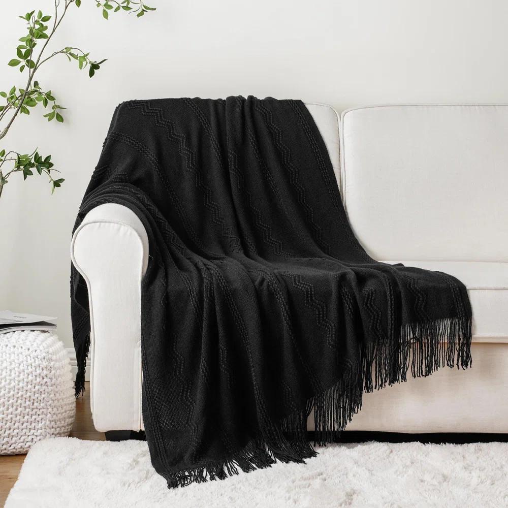 Throw Blanket For Couch, Solid Throw Blanket For Home Decor, Knit Throw Blankets For Bed, 50"X60" | Wayfair North America