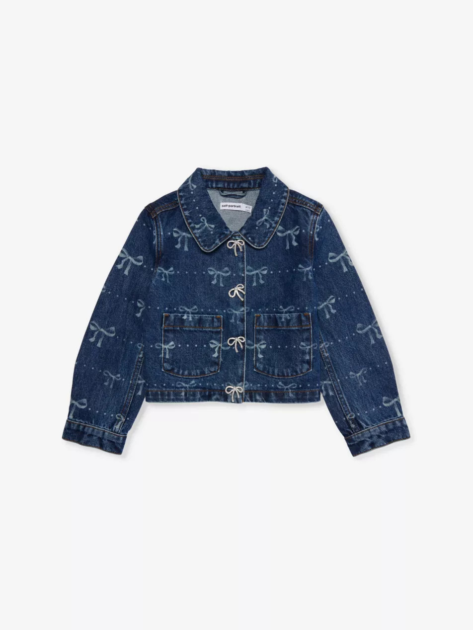 Bow-print two-patch pockets denim jacket 4-12 years | Selfridges
