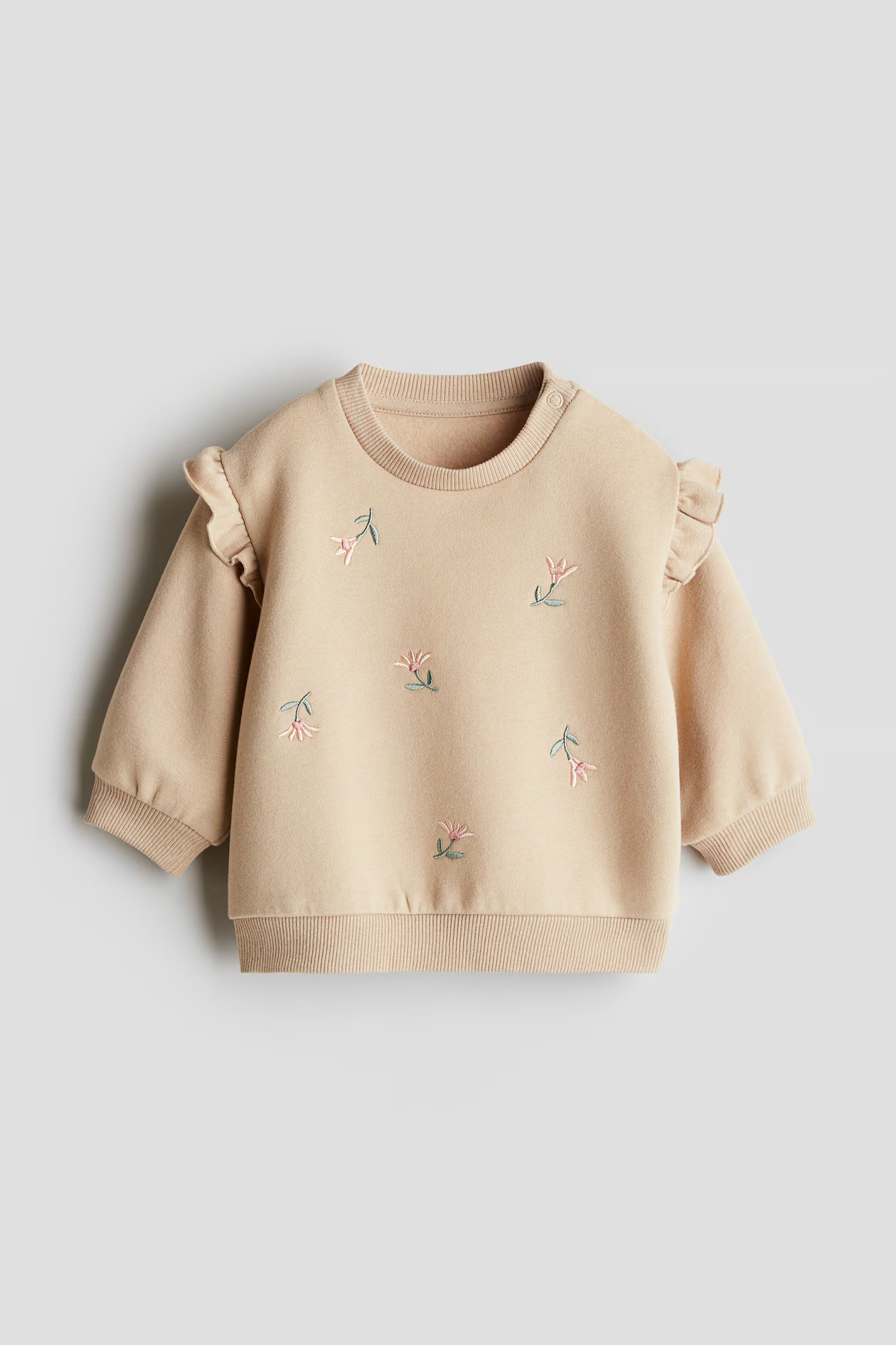 Crewneck Sweatshirt - Beige/flowers - Kids | H&M US | H&M (US + CA)