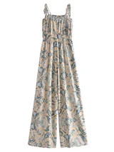 'Jane' Floral Printed Tied Strap Jumpsuit | Goodnight Macaroon