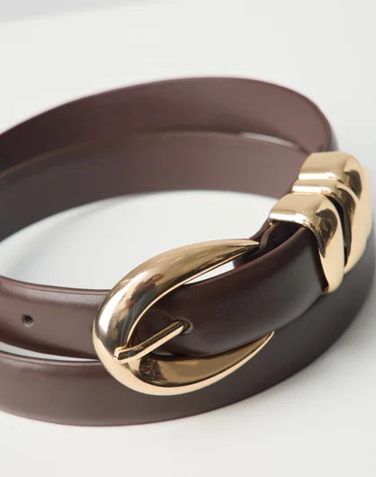 Classic Hoop Statement Belt in Brown X Gold | Glassons AU | Glassons (Australia)