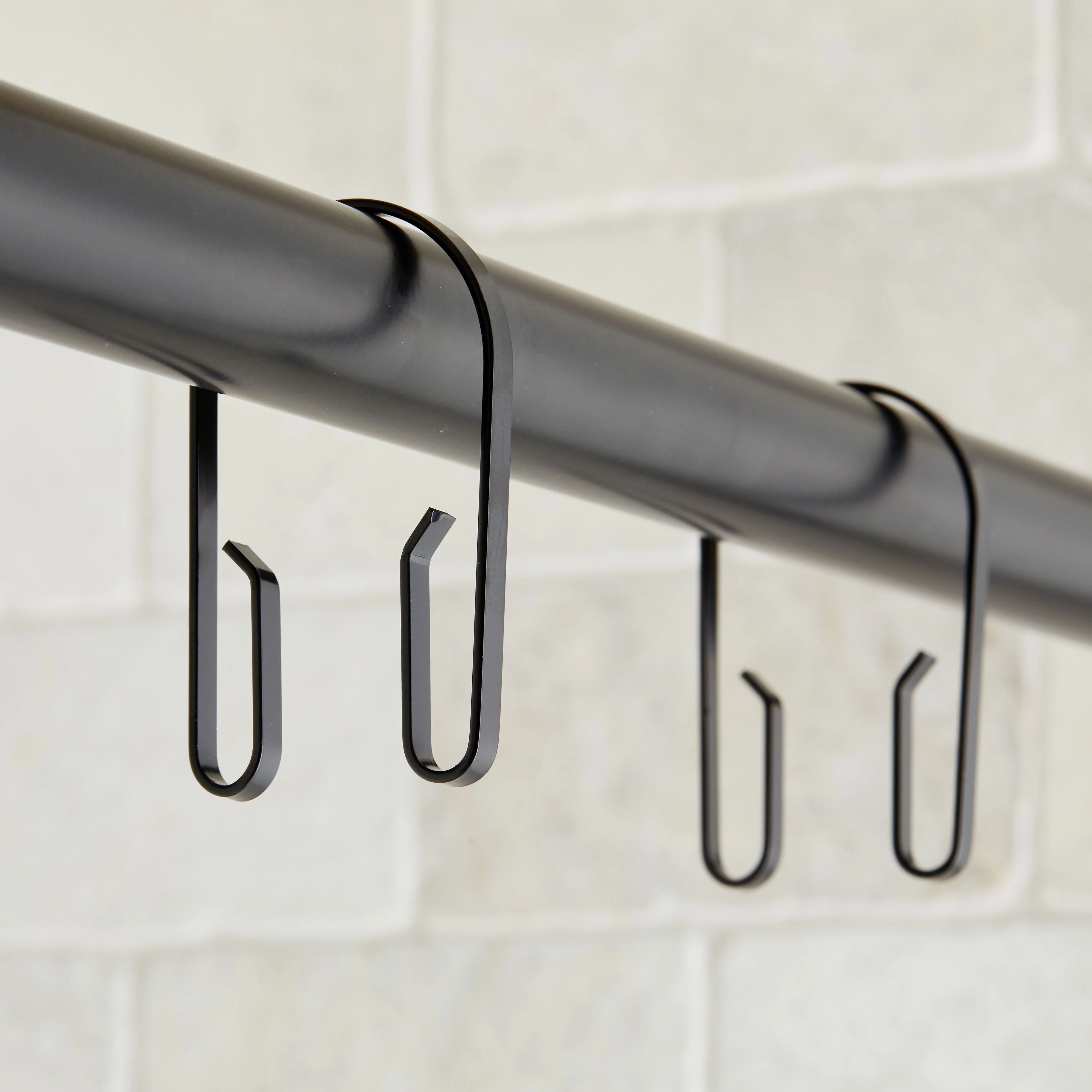 Better Homes & Gardens U-Shape Rustproof Stainless Steel Double Shower Hooks, Matte Black, Set of... | Walmart (US)