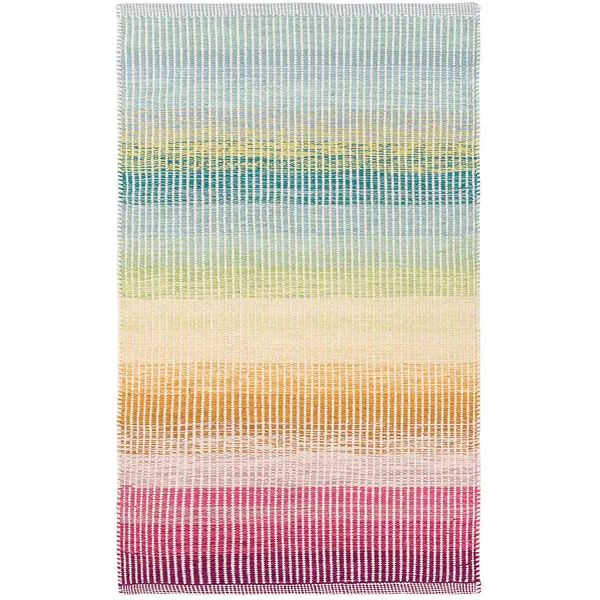 Watercolor Horizon Woven Cotton Rug | Annie Selke