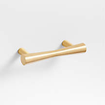 Tapered 3" Brushed Brass Cabinet Drawer Bar Pull + Reviews | Crate & Barrel | Crate & Barrel