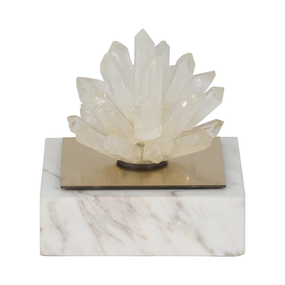 Glam Crystal Cluster Sculpture Decorative Object for Home Decor - Modern Marble Accent for Office... | Wayfair North America