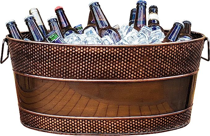 BREKX Aspen Galvanized Copper-Finish Metal Ice and Drink Bucket, Beverage Tub for Parties, 25-Qua... | Amazon (US)