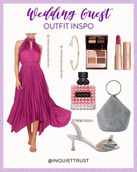 Elevate your wedding guest style with this beautiful halter pink dress paired with silver heels, an elegant purse, and more!
#springfashion #outfitinspo #formalwear #beautypicks

#LTKSeasonal #LTKStyleTip #LTKBeauty