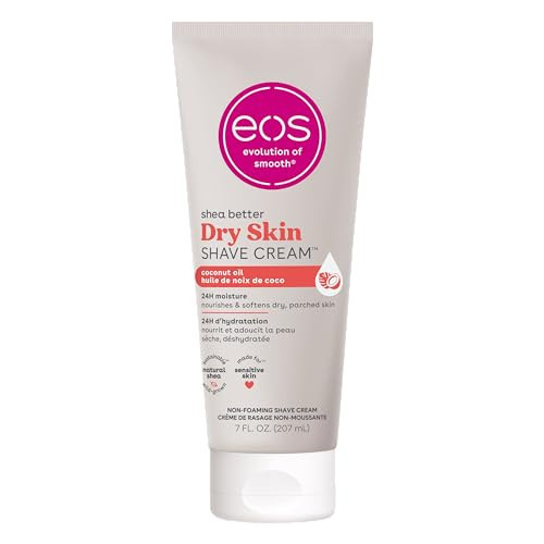eos Shea Better Dry Skin Shaving Cream, Shave Cream for Women, Skin Care and Lotion with Coconut Oil, 24-Hour Hydration, 7 fl oz, Packaging May Vary | Amazon (US)
